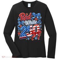 Cute Patriotic Red White And 250 Celebrate America's 250th Birthday Women's Long Sleeve Shirt thumb 0