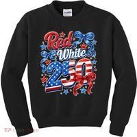 Cute Patriotic Red White And 250 Celebrate America's 250th Birthday Kids Sweatshirt thumb 0
