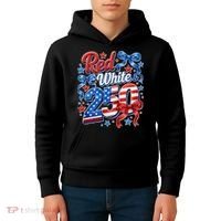 Cute Patriotic Red White And 250 Celebrate America's 250th Birthday Kids Hoodie thumb 4