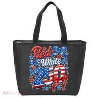 Cute Patriotic Red White And 250 Celebrate America's 250th Birthday Tote Bag thumb 0