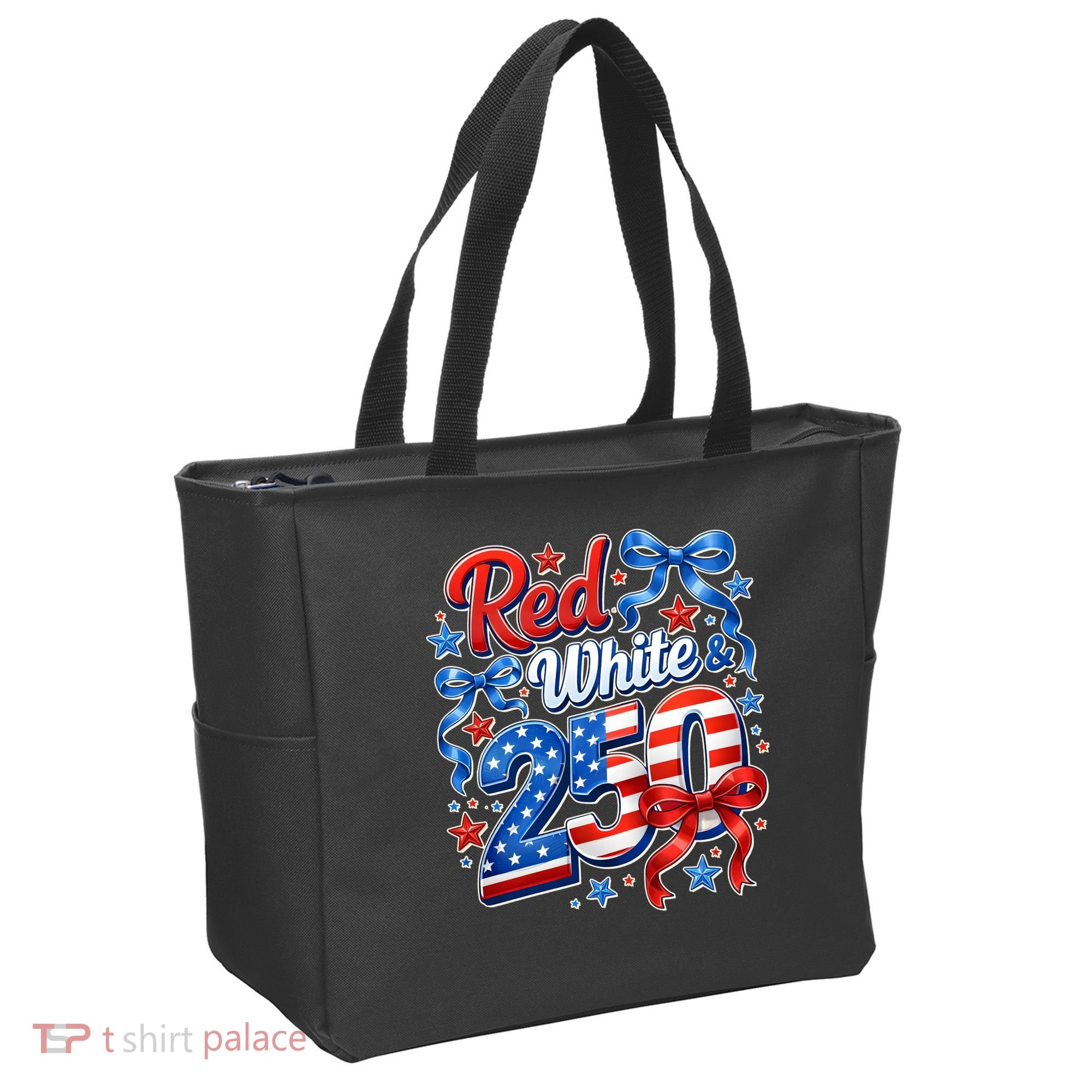 Cute Patriotic Red White And 250 Celebrate America's 250th Birthday Tote Bag