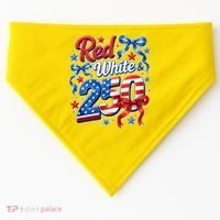 Cute Patriotic Red White And 250 Celebrate America's 250th Birthday USA-Made Doggie Bandana thumb 0
