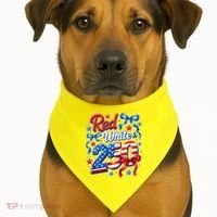 Cute Patriotic Red White And 250 Celebrate America's 250th Birthday USA-Made Doggie Bandana thumb 1