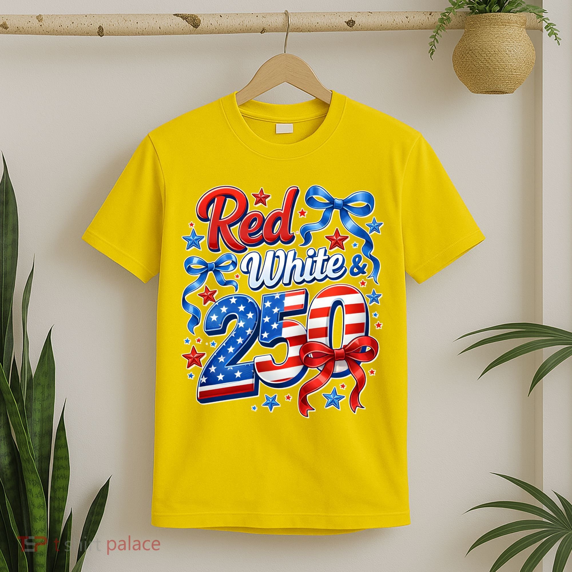Cute Patriotic Red White And 250 Celebrate America's 250th Birthday T-Shirt