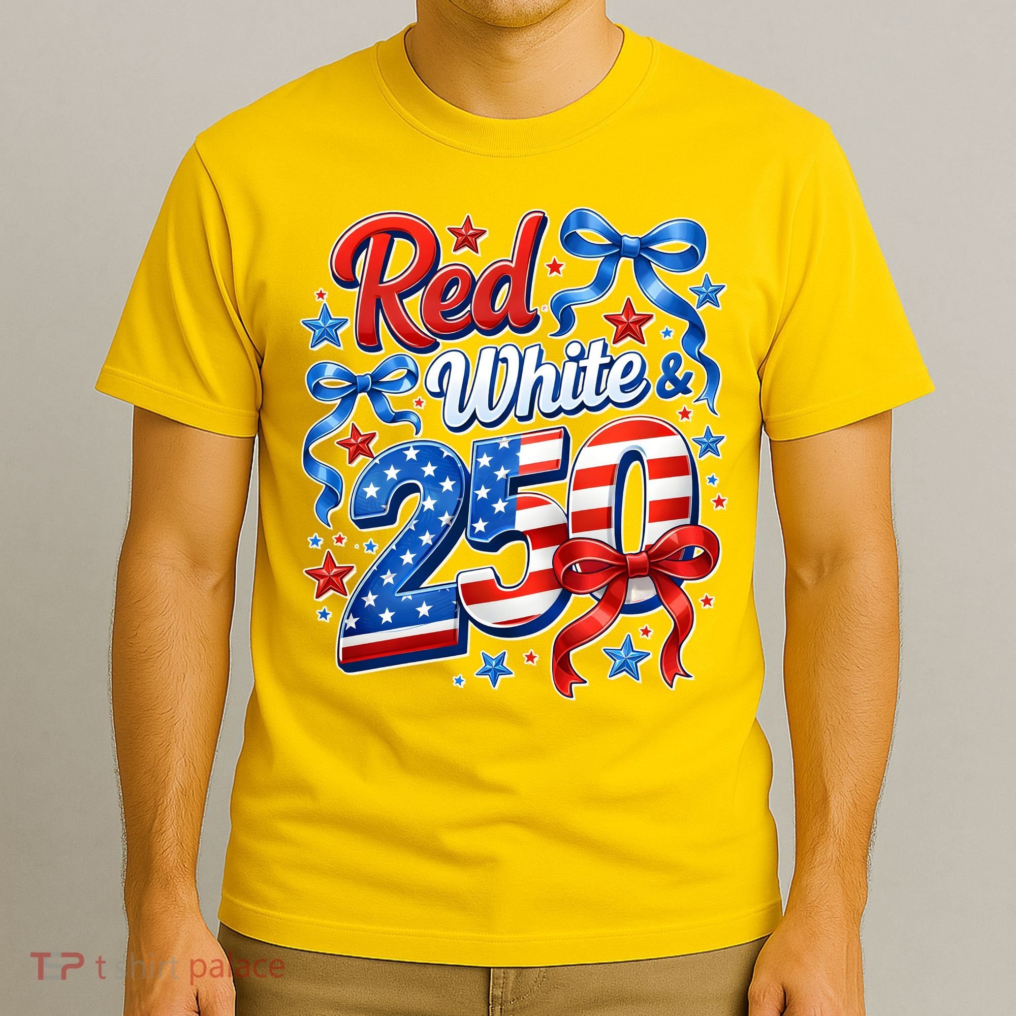 Cute Patriotic Red White And 250 Celebrate America's 250th Birthday T-Shirt