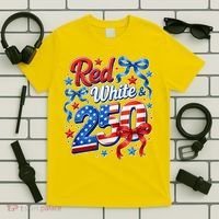 Cute Patriotic Red White And 250 Celebrate America's 250th Birthday T-Shirt thumb 5