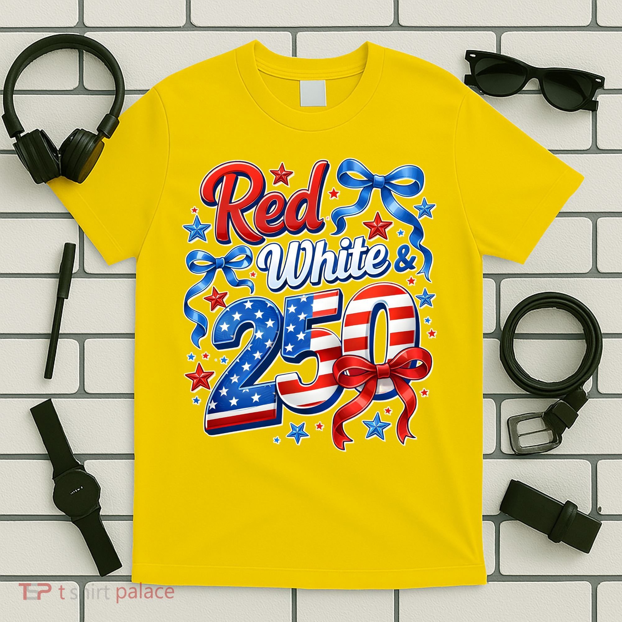 Cute Patriotic Red White And 250 Celebrate America's 250th Birthday T-Shirt