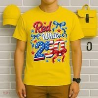 Cute Patriotic Red White And 250 Celebrate America's 250th Birthday T-Shirt thumb 6