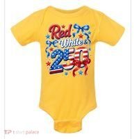 Cute Patriotic Red White And 250 Celebrate America's 250th Birthday Baby Bodysuit thumb 0