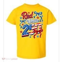 Cute Patriotic Red White And 250 Celebrate America's 250th Birthday Toddler T-Shirt thumb 0