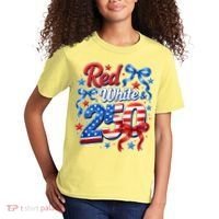 Cute Patriotic Red White And 250 Celebrate America's 250th Birthday Kids T-Shirt thumb 2