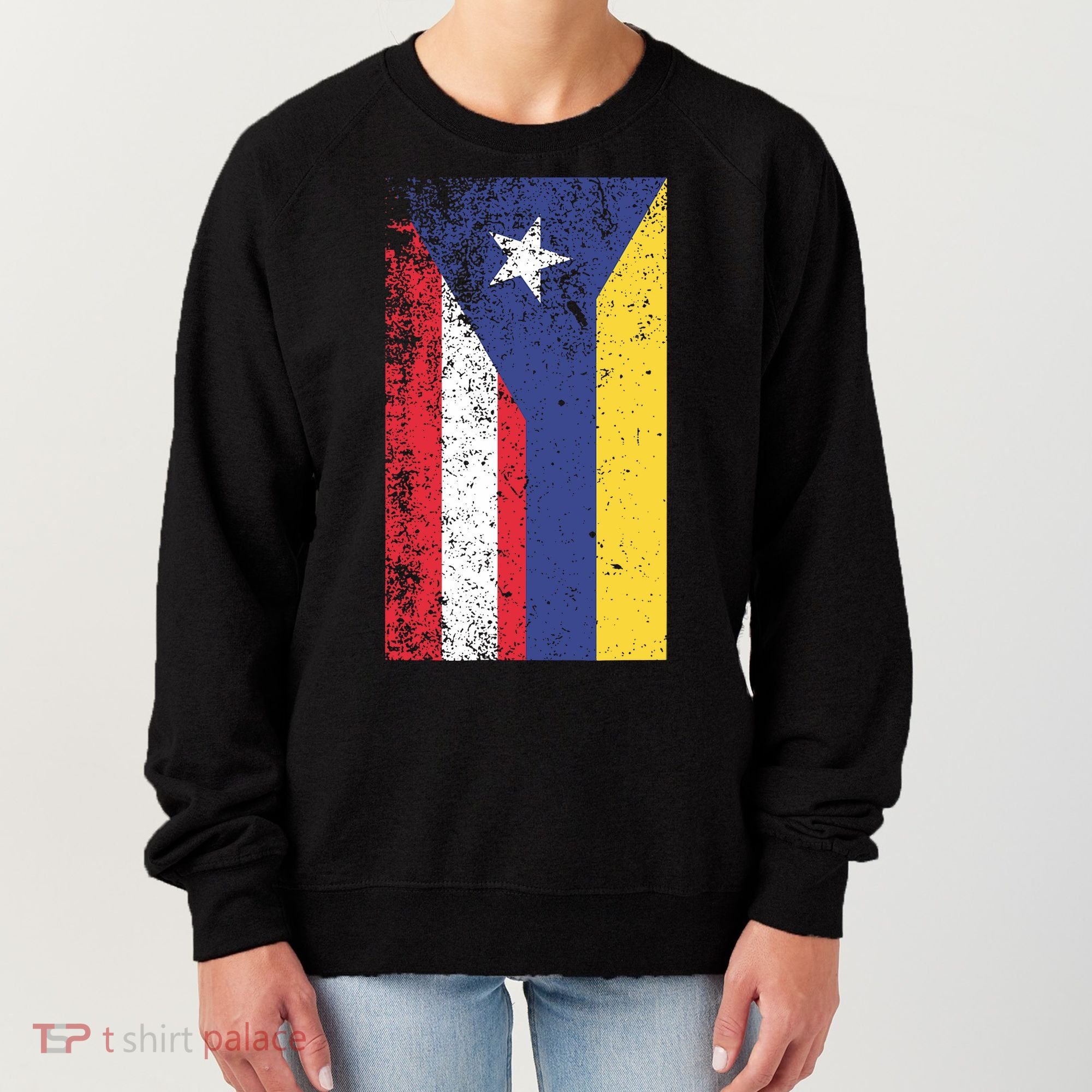 Colombia Puerto Rico Flag Pride Women's Sweatshirt