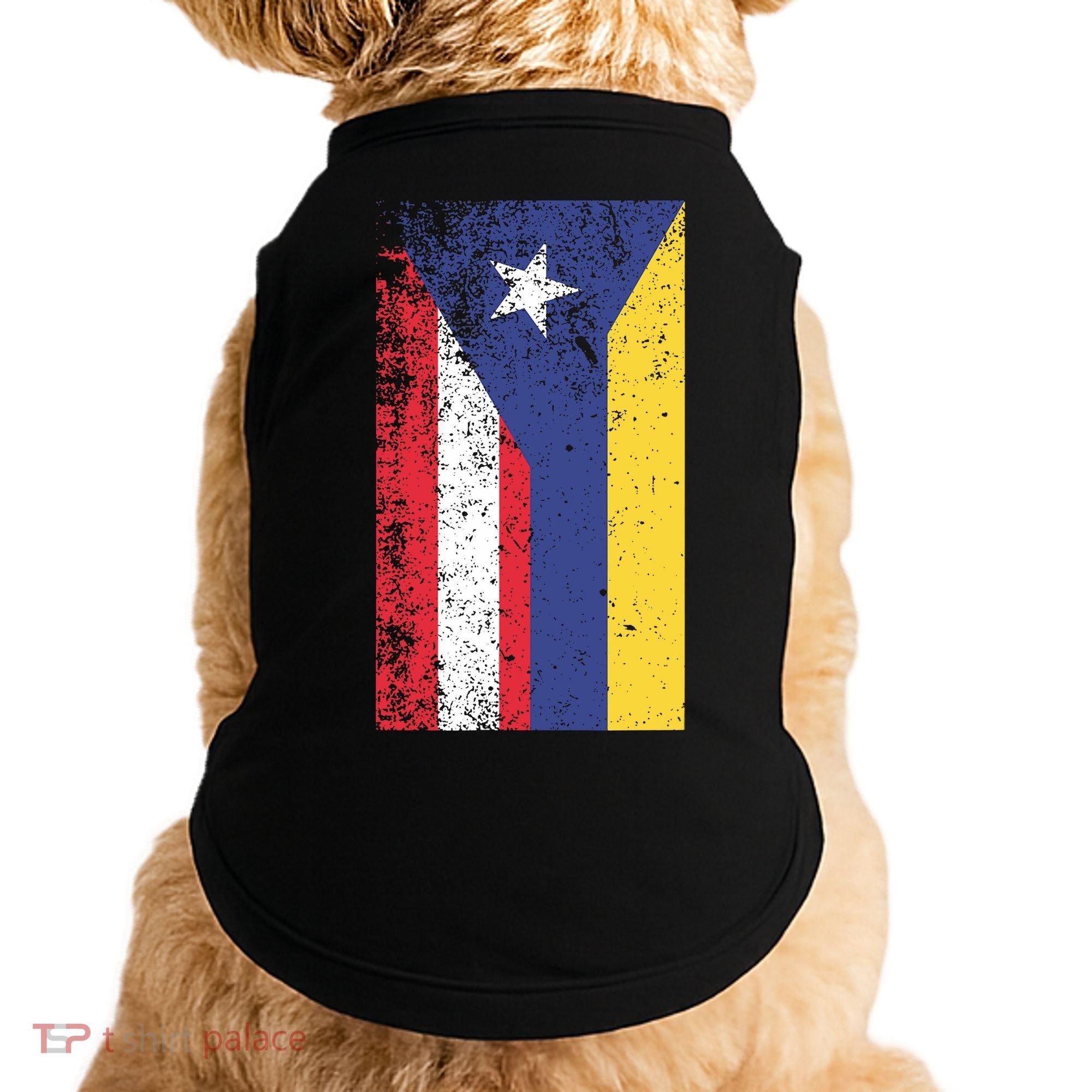Colombia Puerto Rico Flag Pride Doggie Tank