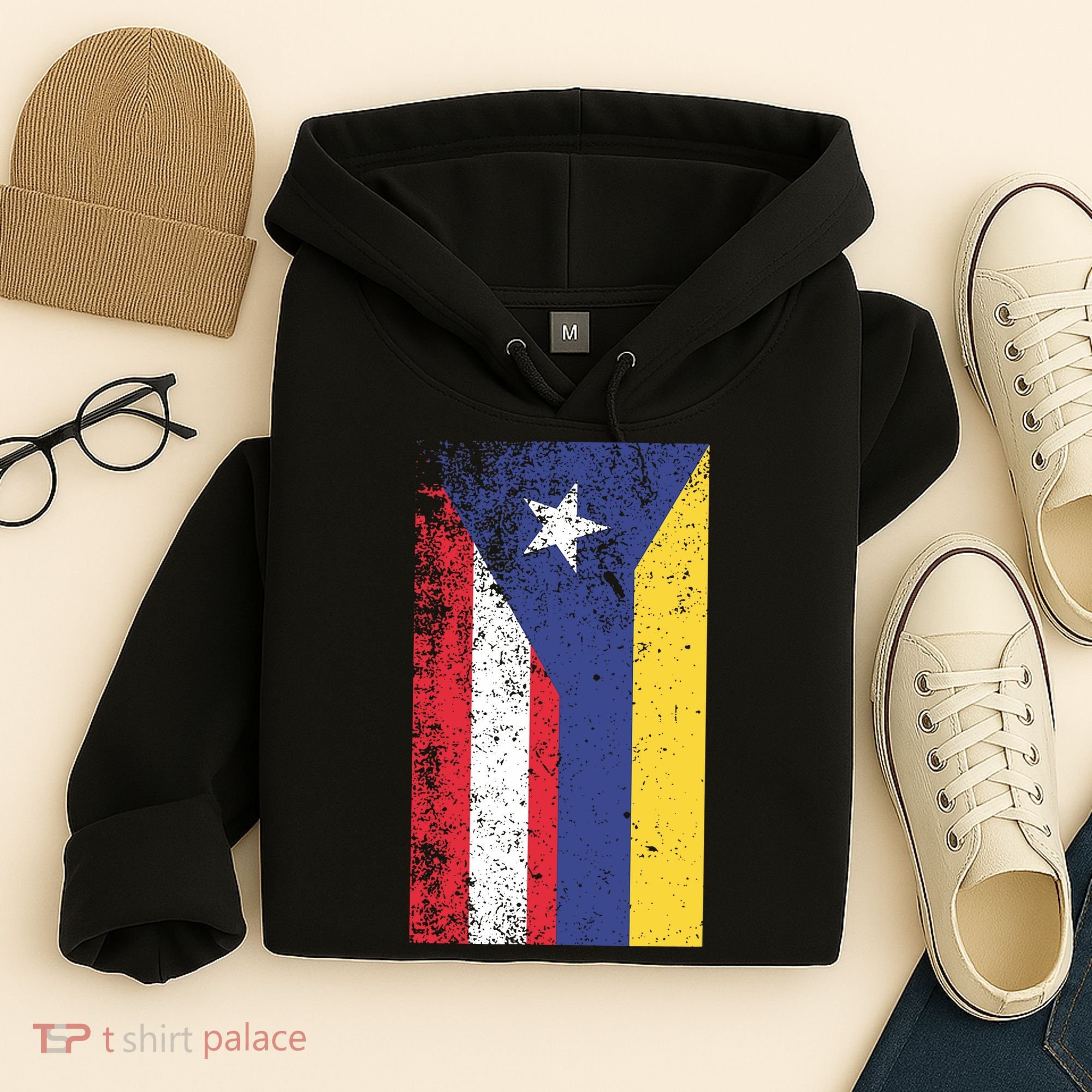 Colombia Puerto Rico Flag Pride Hoodie