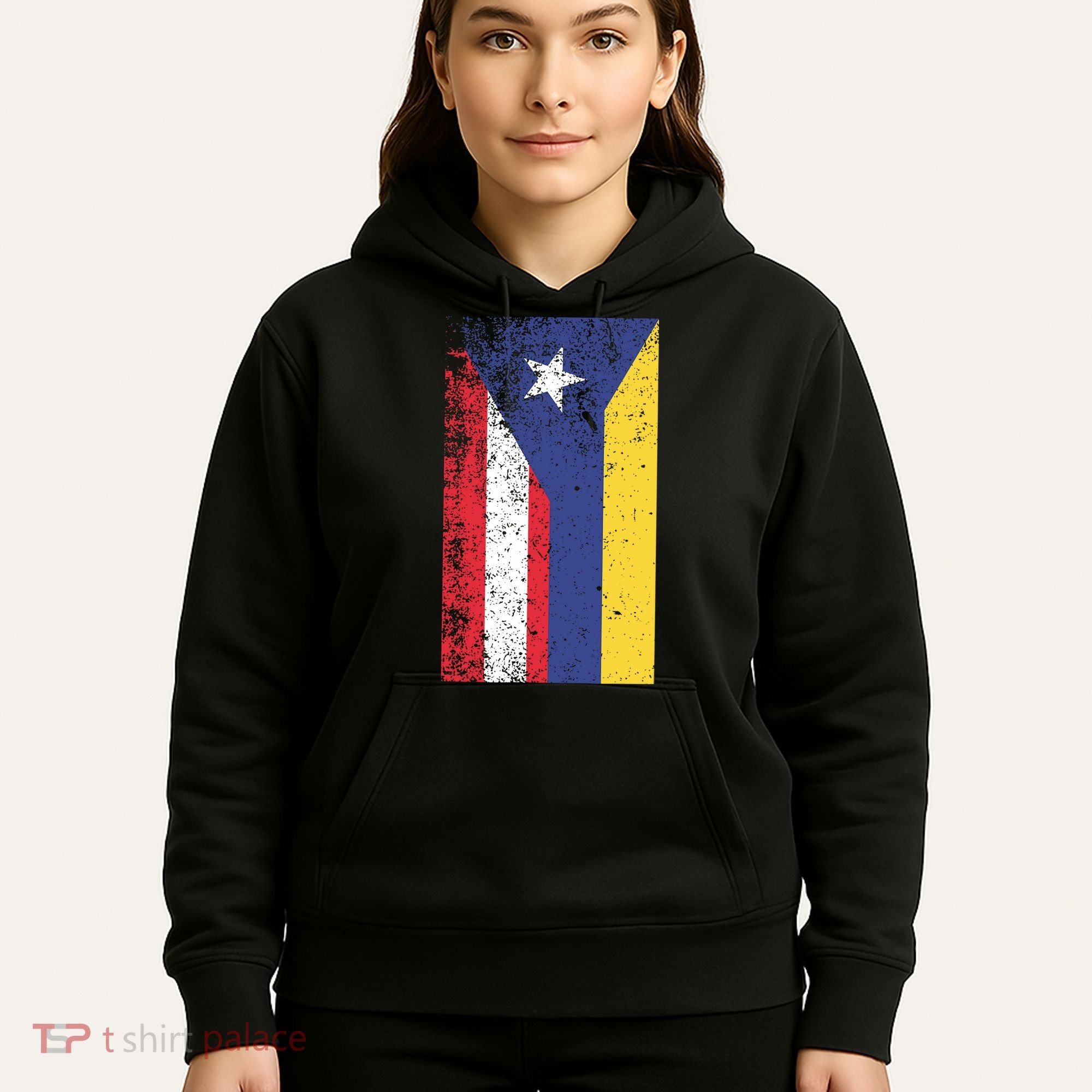 Colombia Puerto Rico Flag Pride Hoodie