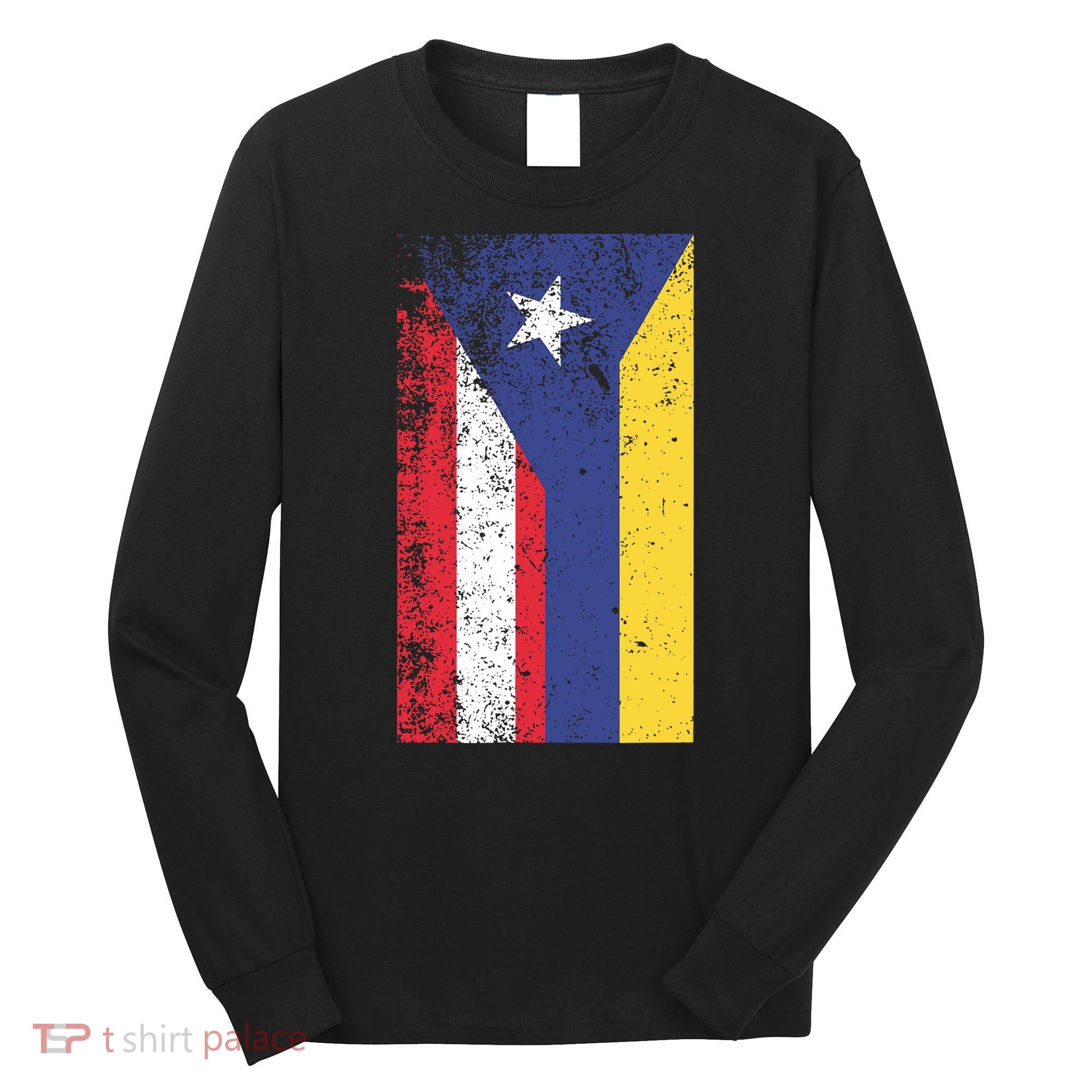 Colombia Puerto Rico Flag Pride Long Sleeve Shirt