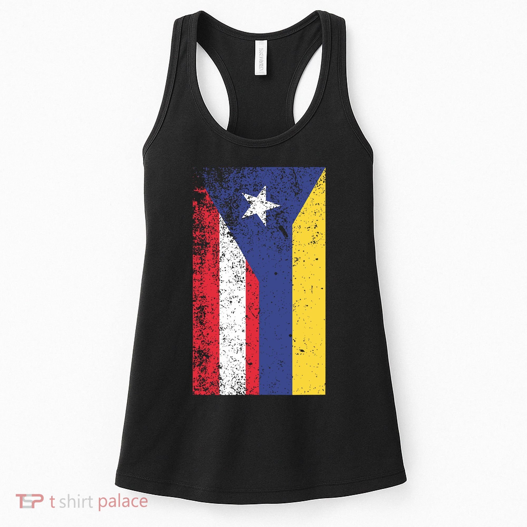 Colombia Puerto Rico Flag Pride Women's Tank Top