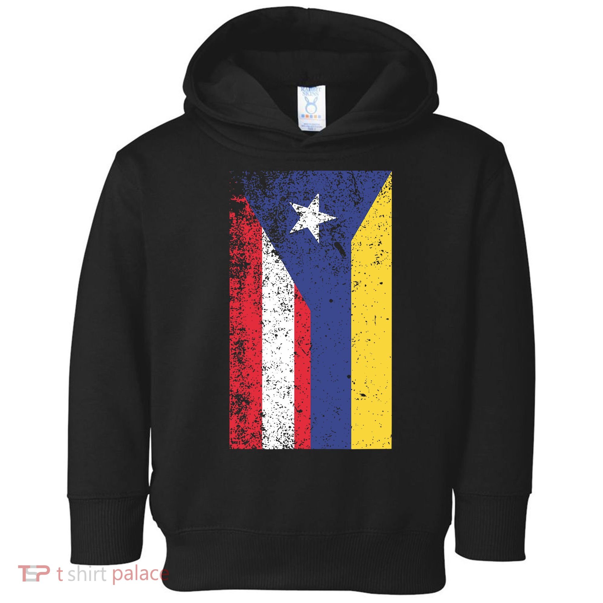 Colombia Puerto Rico Flag Pride Toddler Hoodie
