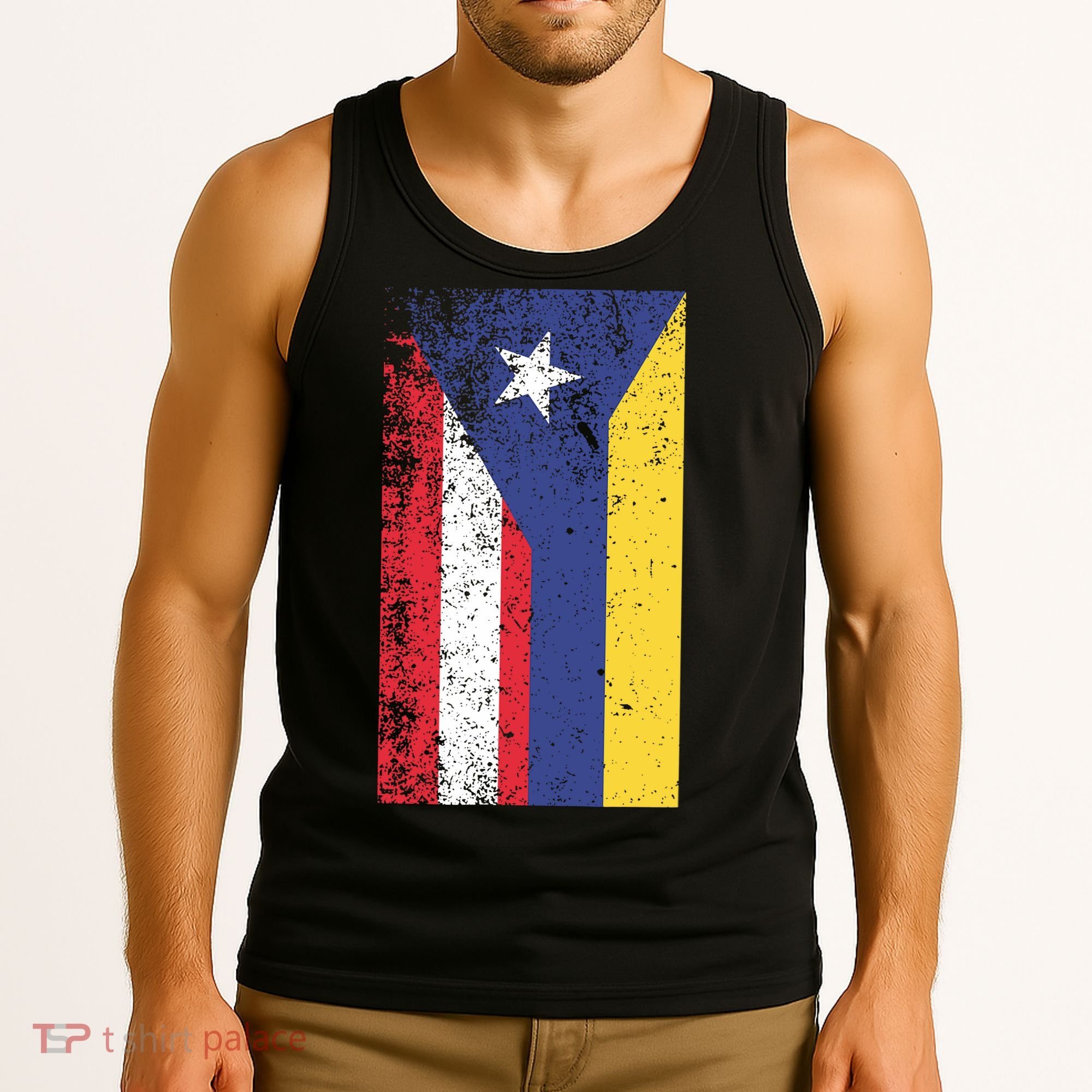 Colombia Puerto Rico Flag Pride Tank Top