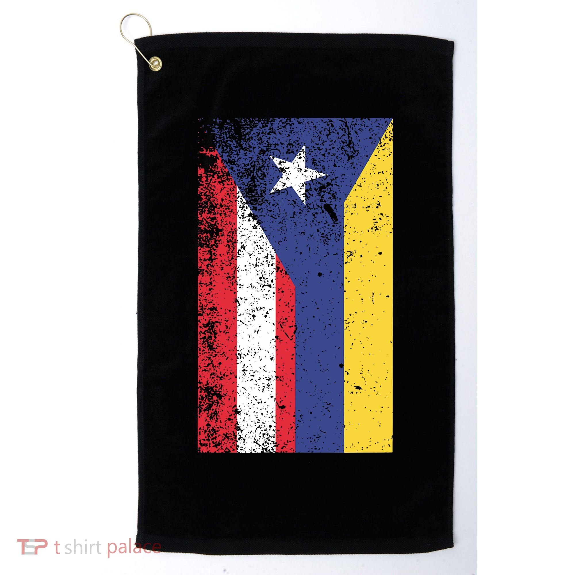Colombia Puerto Rico Flag Pride Golf Towel
