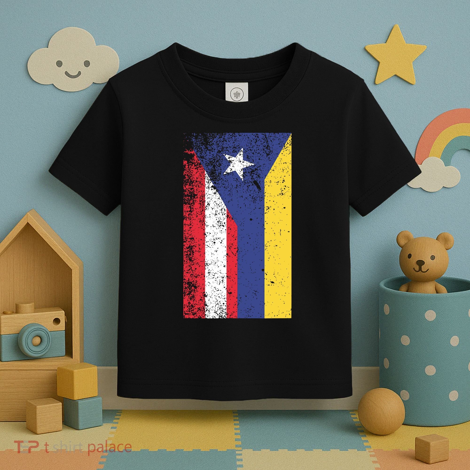 Colombia Puerto Rico Flag Pride Toddler T-Shirt