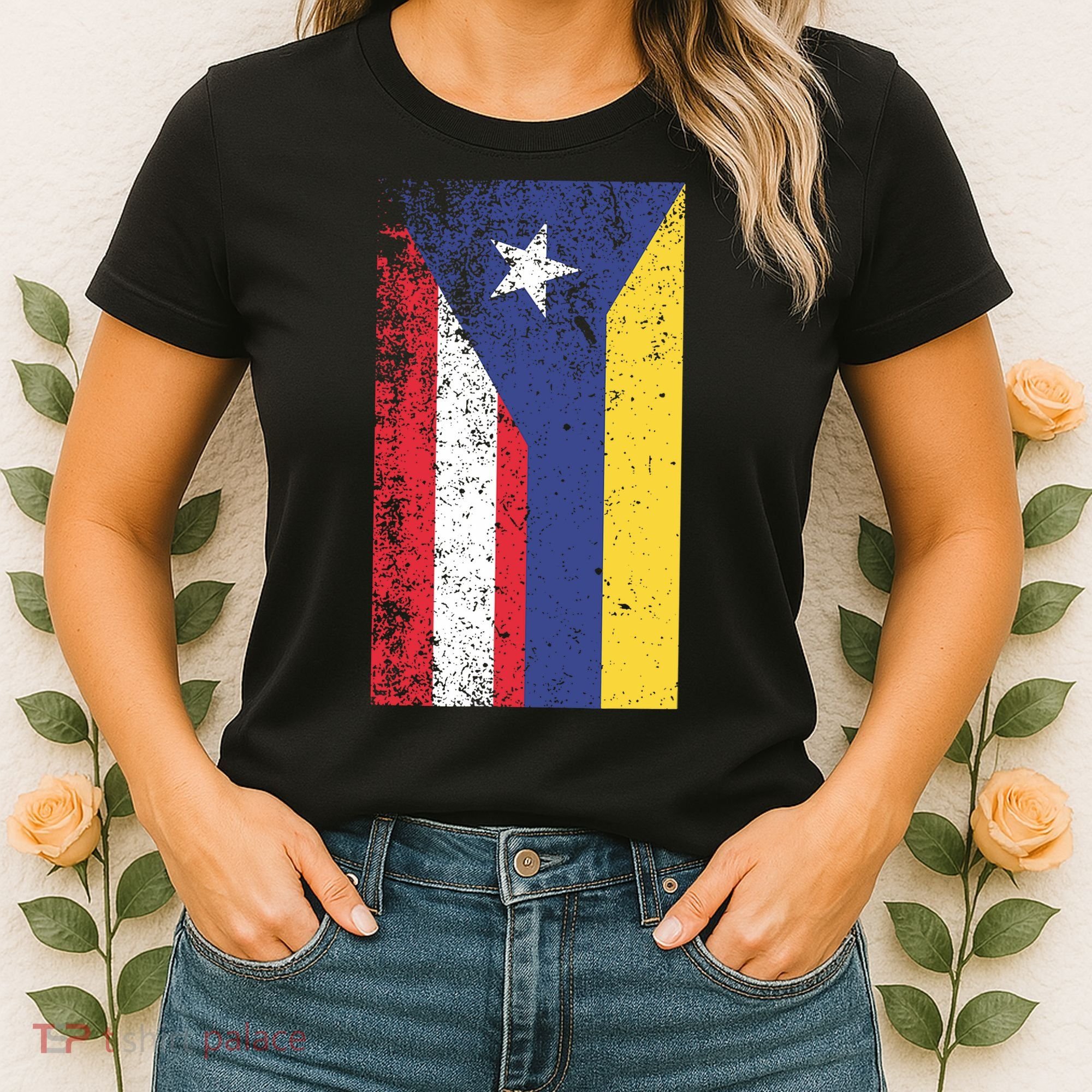 Colombia Puerto Rico Flag Pride Women's T-Shirt