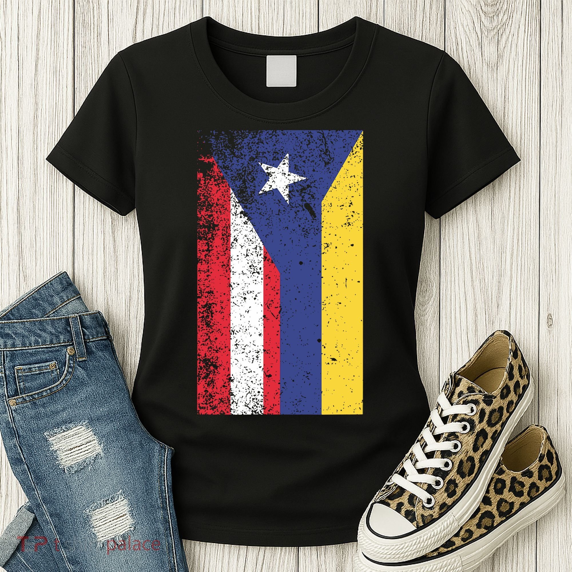 Colombia Puerto Rico Flag Pride Women's T-Shirt