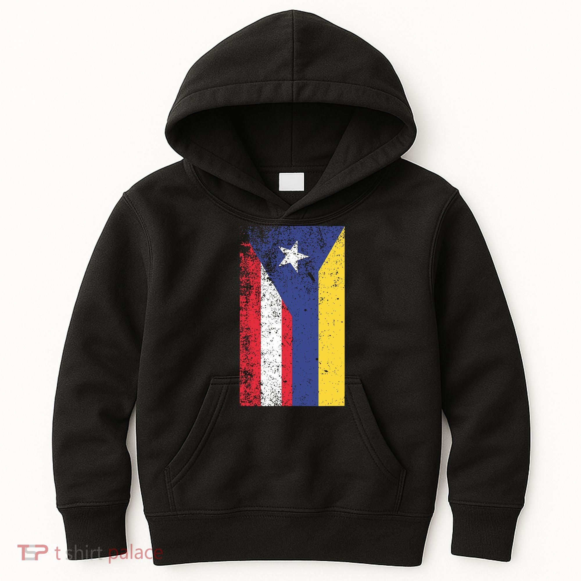 Colombia Puerto Rico Flag Pride Kids Hoodie