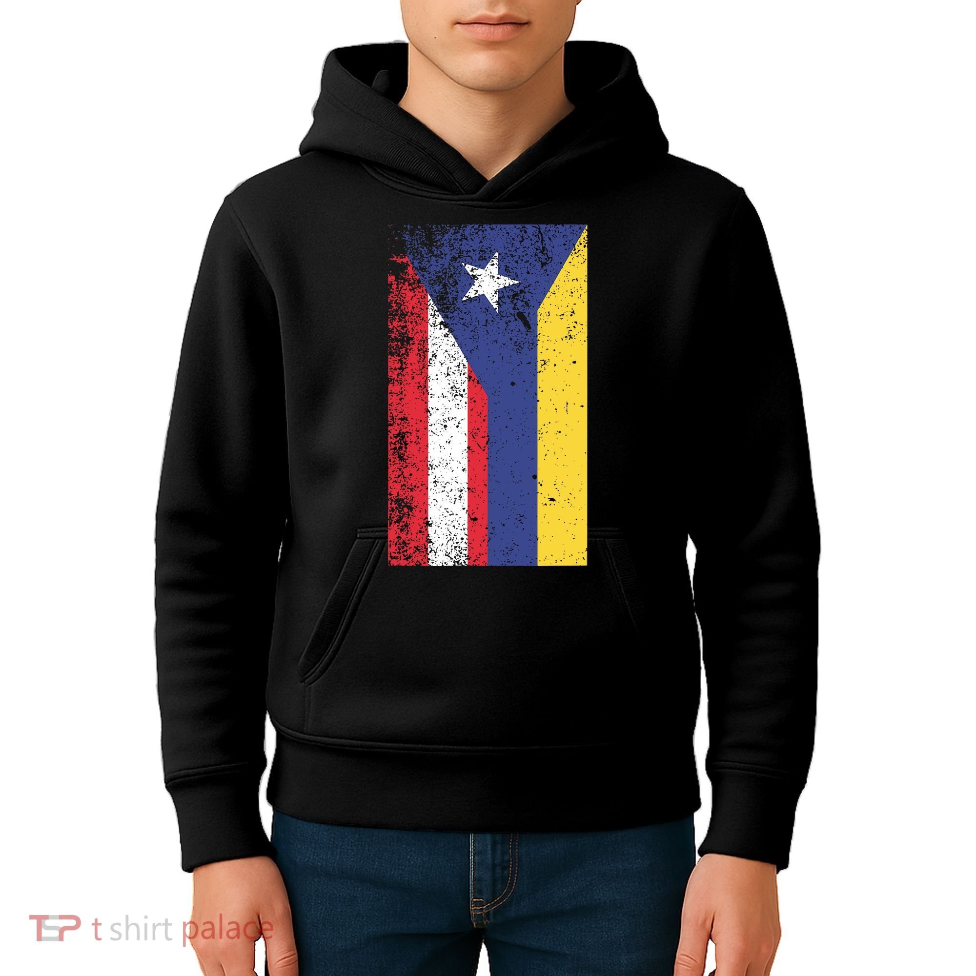 Colombia Puerto Rico Flag Pride Kids Hoodie