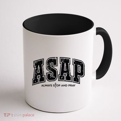 Christian Prayer Religious ASAP Always Stop And Pray Coffee Mug back