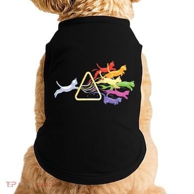 Cat Prism Rainbow Light Funny Physics Science Spectral Cat Doggie Tank