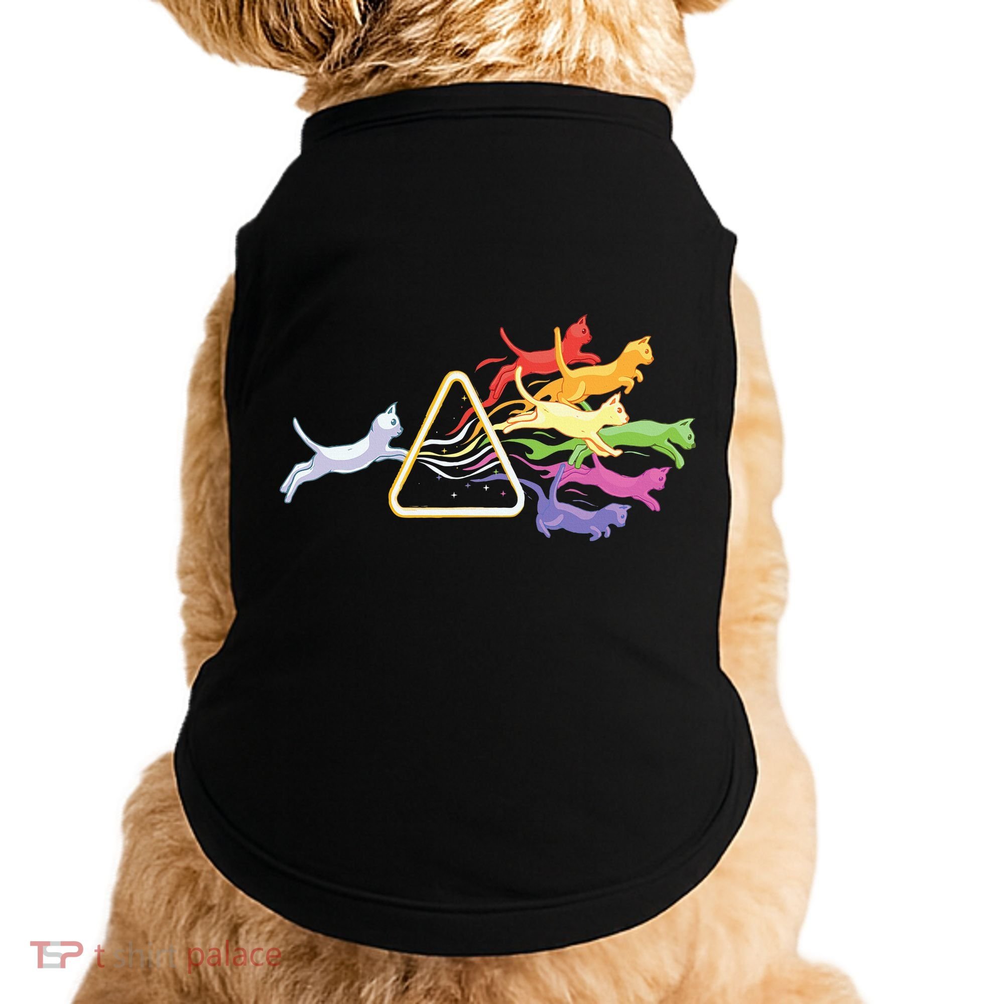 Cat Prism Rainbow Light Funny Physics Science Spectral Cat Doggie Tank