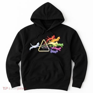 Cat Prism Rainbow Light Funny Physics Science Spectral Cat Hoodie