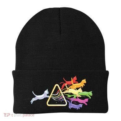 Cat Prism Rainbow Light Funny Physics Science Spectral Cat Beanie