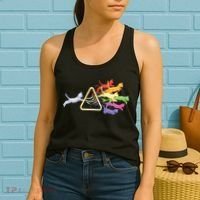 Cat Prism Rainbow Light Funny Physics Science Spectral Cat Women's Tank Top thumb 2