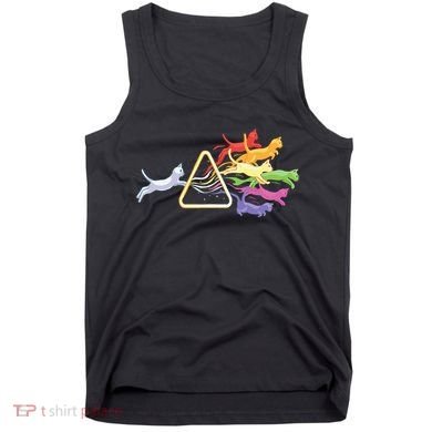 Cat Prism Rainbow Light Funny Physics Science Spectral Cat Tank Top