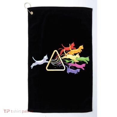 Cat Prism Rainbow Light Funny Physics Science Spectral Cat Golf Towel