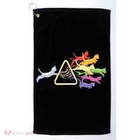 Cat Prism Rainbow Light Funny Physics Science Spectral Cat Golf Towel thumb 0