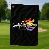 Cat Prism Rainbow Light Funny Physics Science Spectral Cat Golf Towel thumb 1