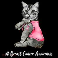 Cat Pink Ribbon Breast Cancer Women's Hoodie thumb 2