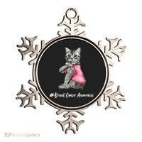 Cat Pink Ribbon Breast Cancer Ornament thumb 0