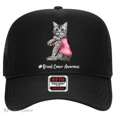 Cat Pink Ribbon Breast Cancer Hat
