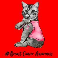 Cat Pink Ribbon Breast Cancer Santa Hat thumb 1
