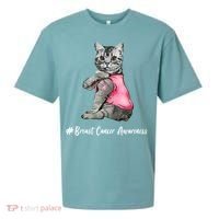Cat Pink Ribbon Breast Cancer Sueded Cloud Jersey T-Shirt thumb 0