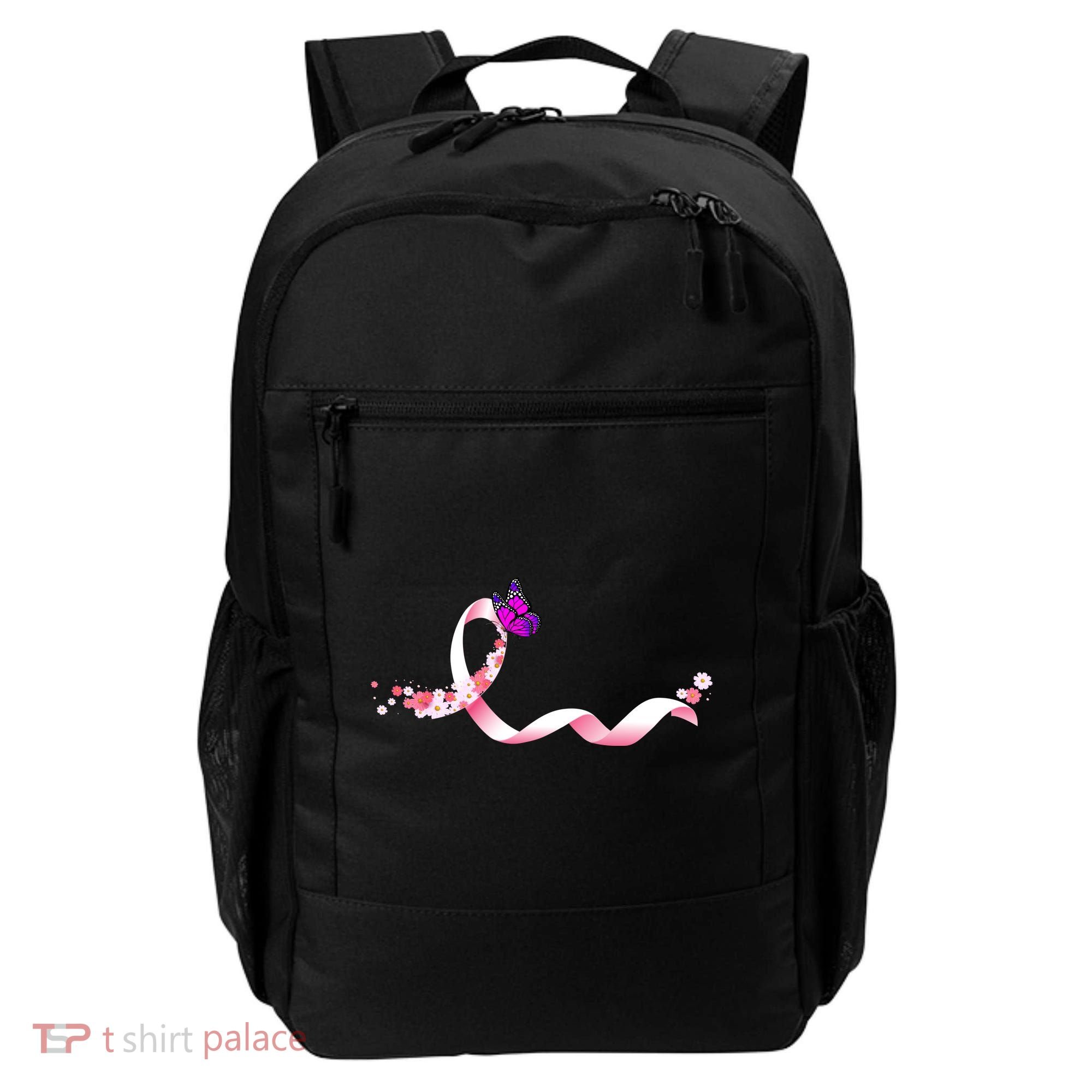 Cute Pink Ribbon Butterfly Breast Cancer Awareness Backpack