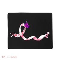 Cute Pink Ribbon Butterfly Breast Cancer Awareness Mousepad thumb 0