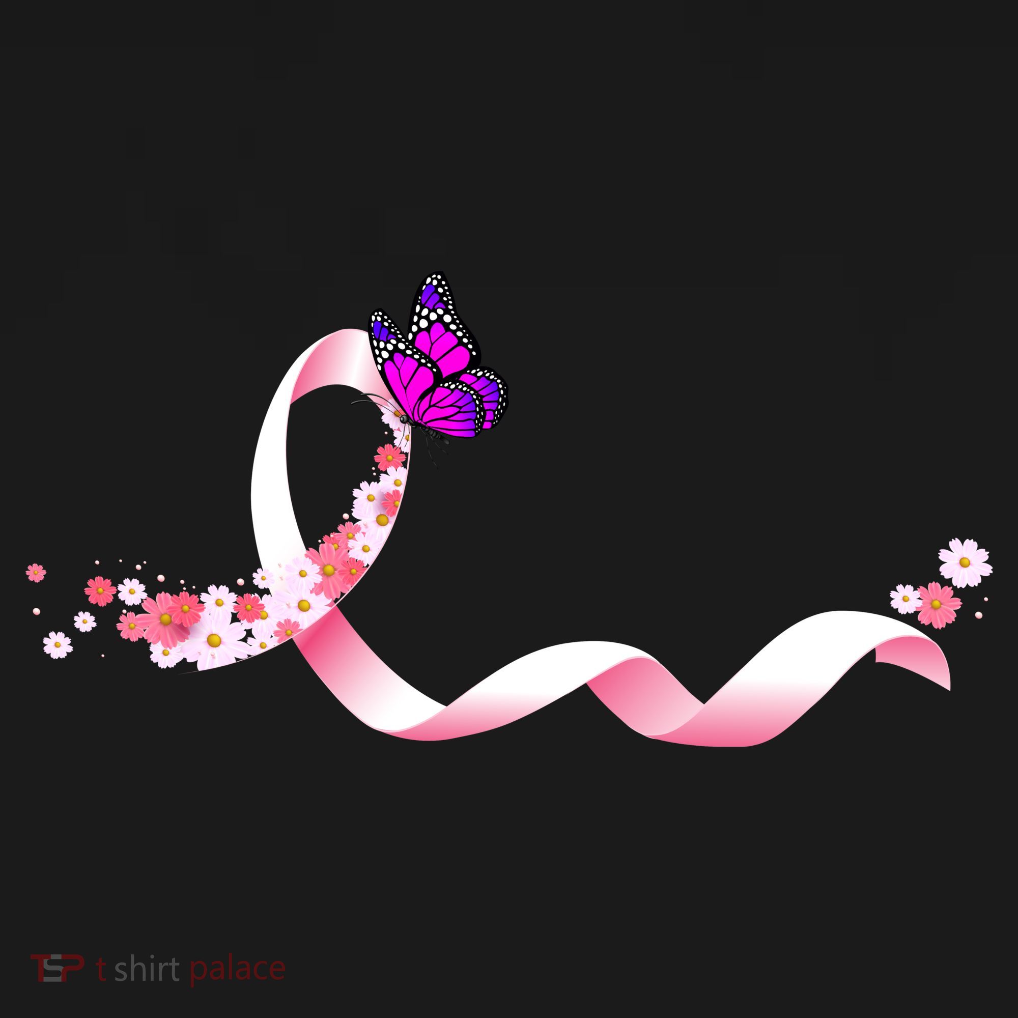 Cute Pink Ribbon Butterfly Breast Cancer Awareness Women's Tank Top