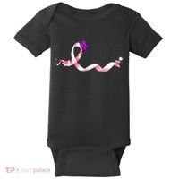 Cute Pink Ribbon Butterfly Breast Cancer Awareness Baby Bodysuit thumb 0