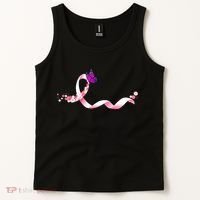 Cute Pink Ribbon Butterfly Breast Cancer Awareness Tank Top thumb 2
