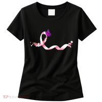 Cute Pink Ribbon Butterfly Breast Cancer Awareness Women's T-Shirt thumb 0
